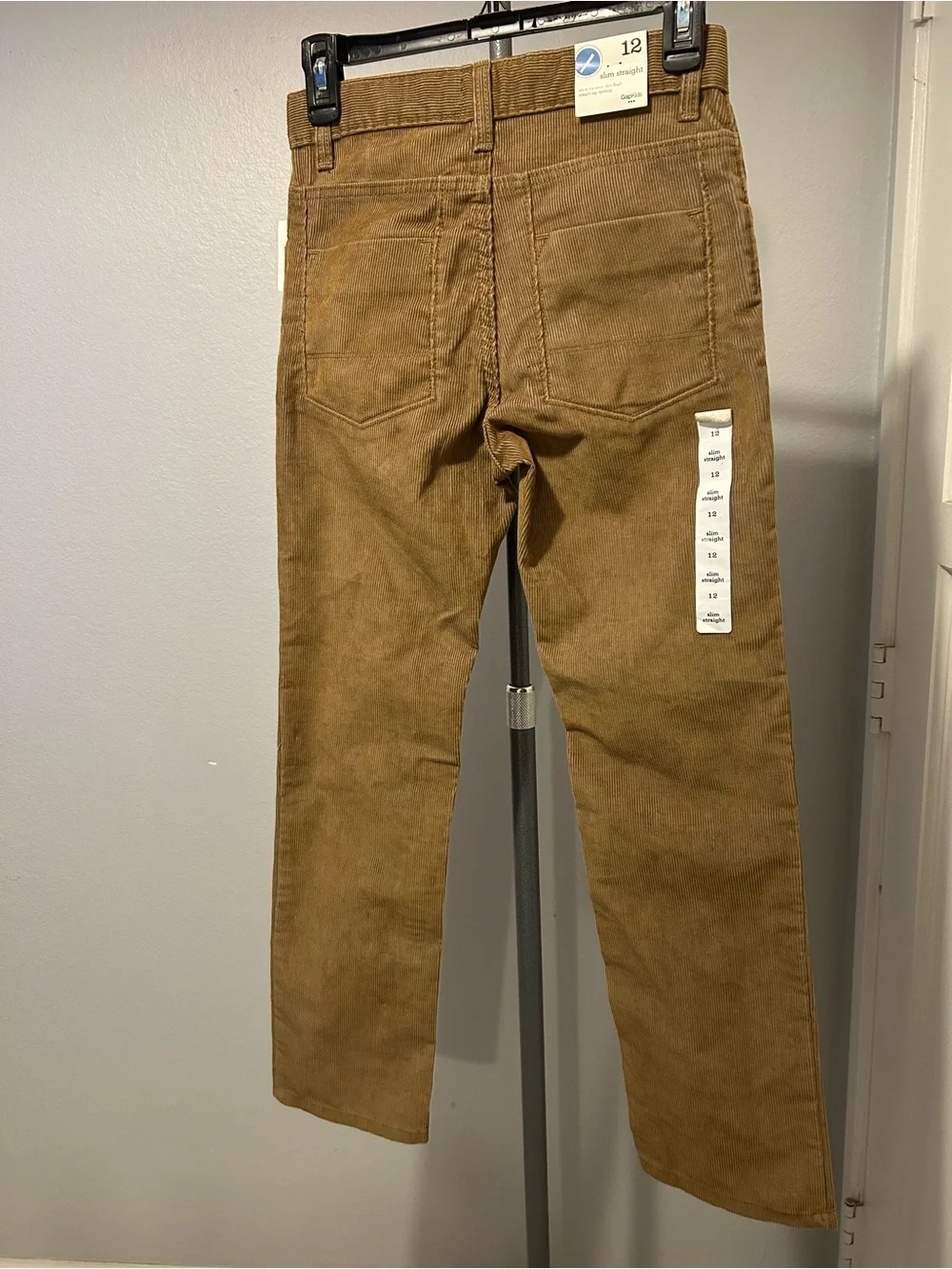 Gap Kids Corduroy Slim Straight Boys Jeans in Tan size 12 NWT
